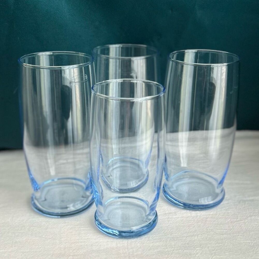 Vintage Libbey Misty Blue Tumblers Glasses